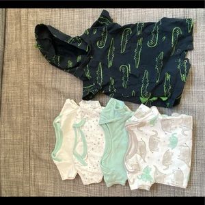 4 onsies, and a jumpsuits